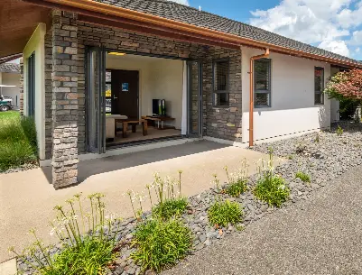 Private patio outside a garden villa